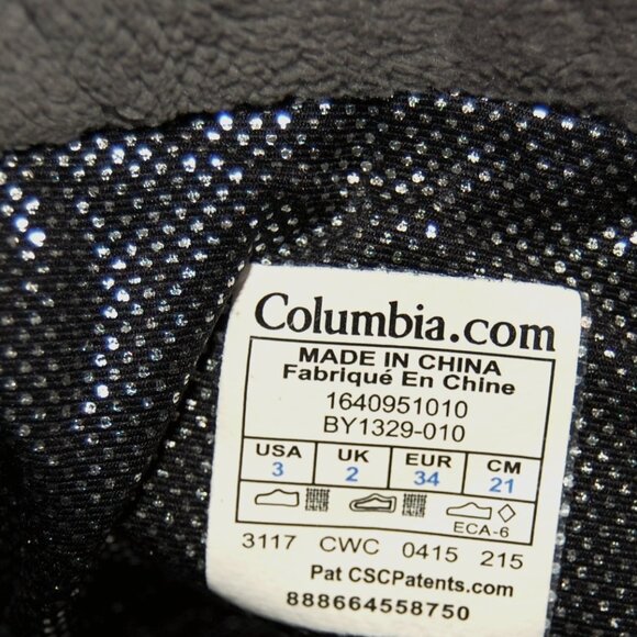 Columbia Slip-on Black Boots w Zip-Closure for Adjustment, Girls Size 3 (21 cm) - Picture 4 of 11